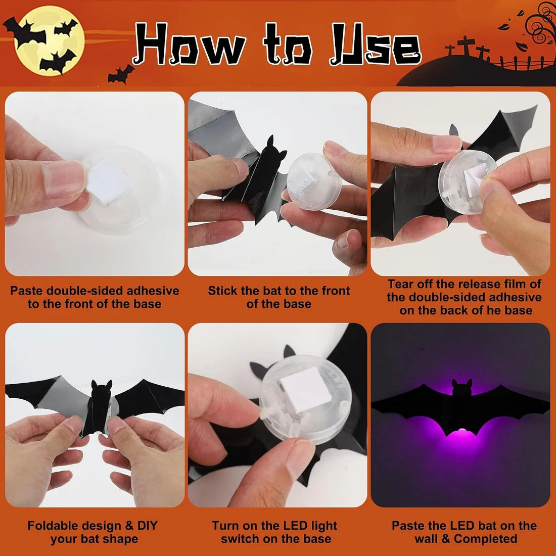 Halloween LED Bat Wall